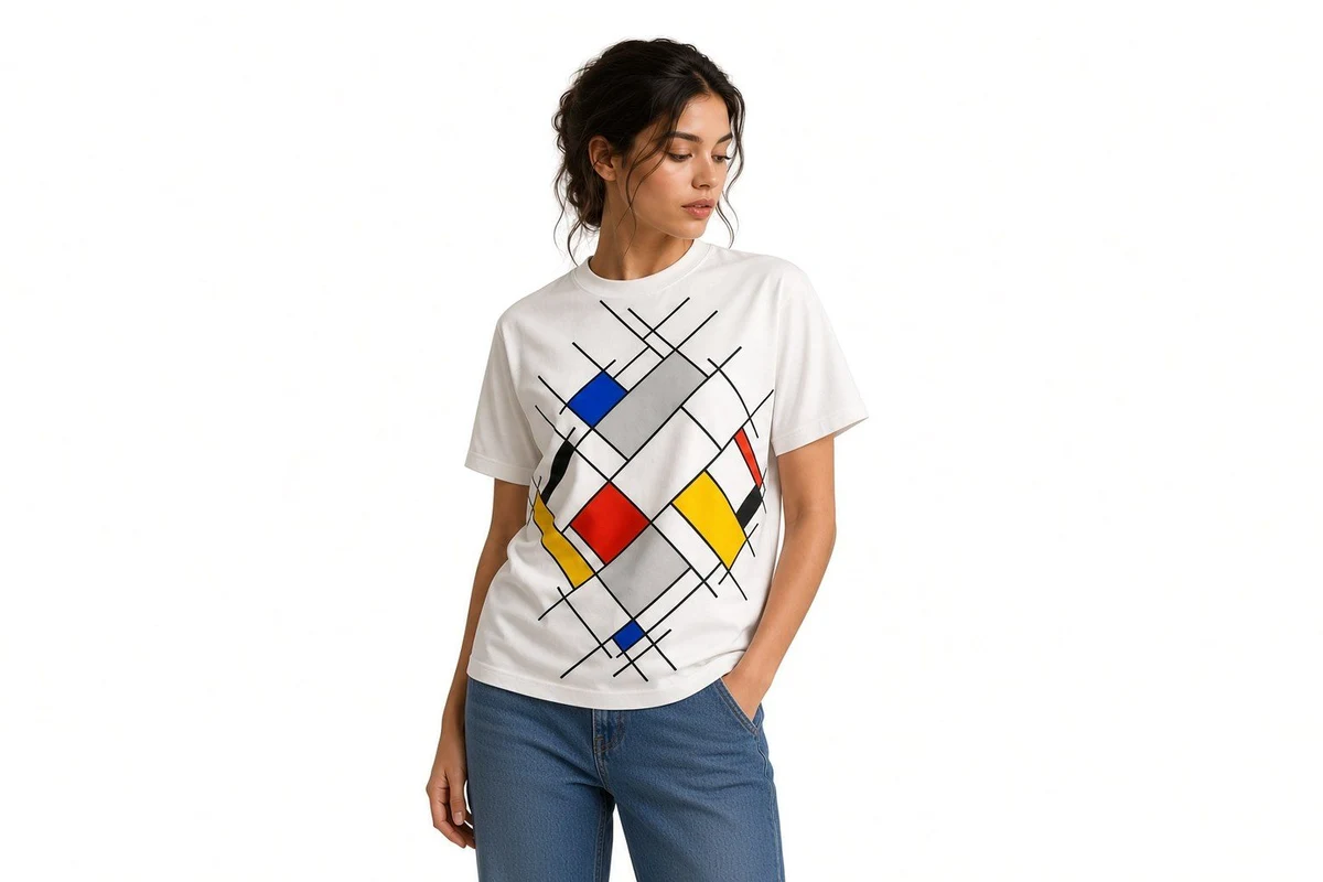 A T-shirt with the Atom of Creativity rotated by 45 degrees